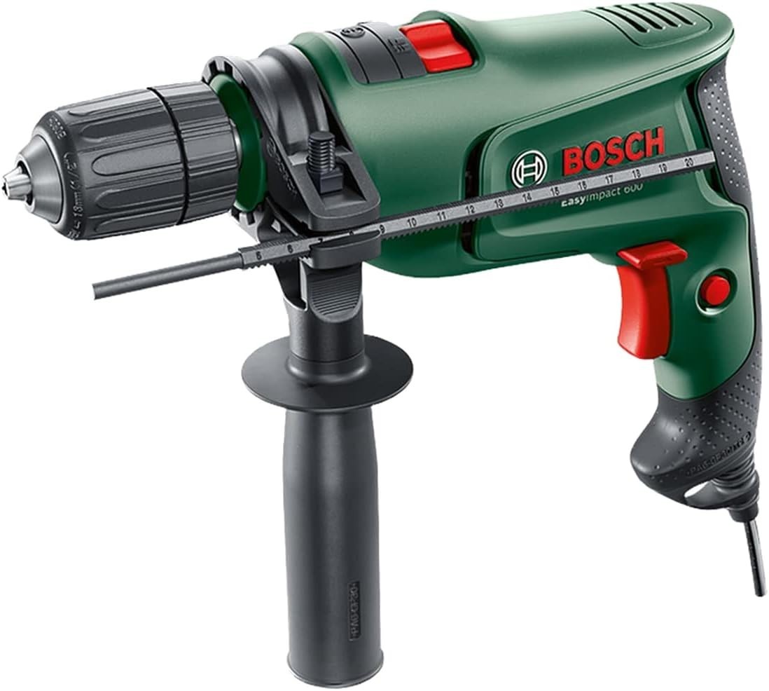 Bosch Electric Combi Drill EasyImpact 600 (600 W, in Carrying Case), Dark Green
