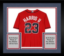 Framed Michael Harris II Atlanta Braves Autographed Red Nike Replica Jersey