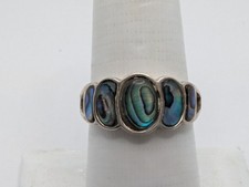 Vintage Sterling Silver 925 Abalone Ring Size 7.75