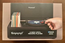 NEW Official Tiny Vinyl Bluetooth Record Player Turntable w/Speaker for 4" Vinyl