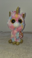 Ty Beanie Boos FANTASIA Unicorn pastel multi-colors plush 6"