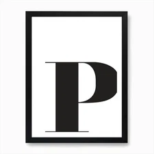 P Initial Art Print Framed Wall Art Poster Canvas Print Picture