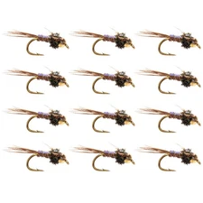 1 DOZ (12) Pheasant Tail Flashback Nymph (Bead Head) 12-Pack Size 14 – Trout Fly