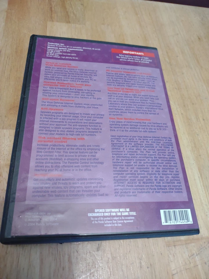 Panda Staples Virus Defense Internet System CD Antivirus Software - with key - Image 2 of 4