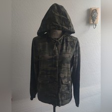 NWT Sanctuary military Camo Camouflage Cotton-blend Gorpcore hooded jacket XS