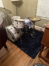 Vintage Slingerland Drum Set White, Restored, Early 60s, Hardware And Cymbals⚡️