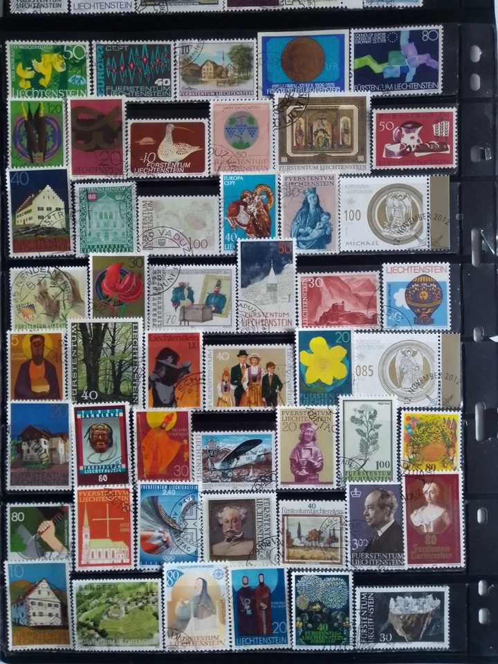 PRINCIPATO DEL LIECHTENSTEIN: 70 FRANCOBOLLI COMMEMORATIVI DIFFERENTI USATI - Immagine 3 di 3