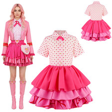 Women Princess Pink 2026 Pink Cosplay Costume Halloween Party Pink Fancy Dress