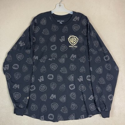 Warner Bros Spirit Jersey Mens XXL Black Graphic Print 3/4 Sleeve Oversized