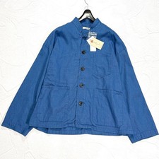 ICHI Antiques Linen Cotton Jacket Blue Stand ...