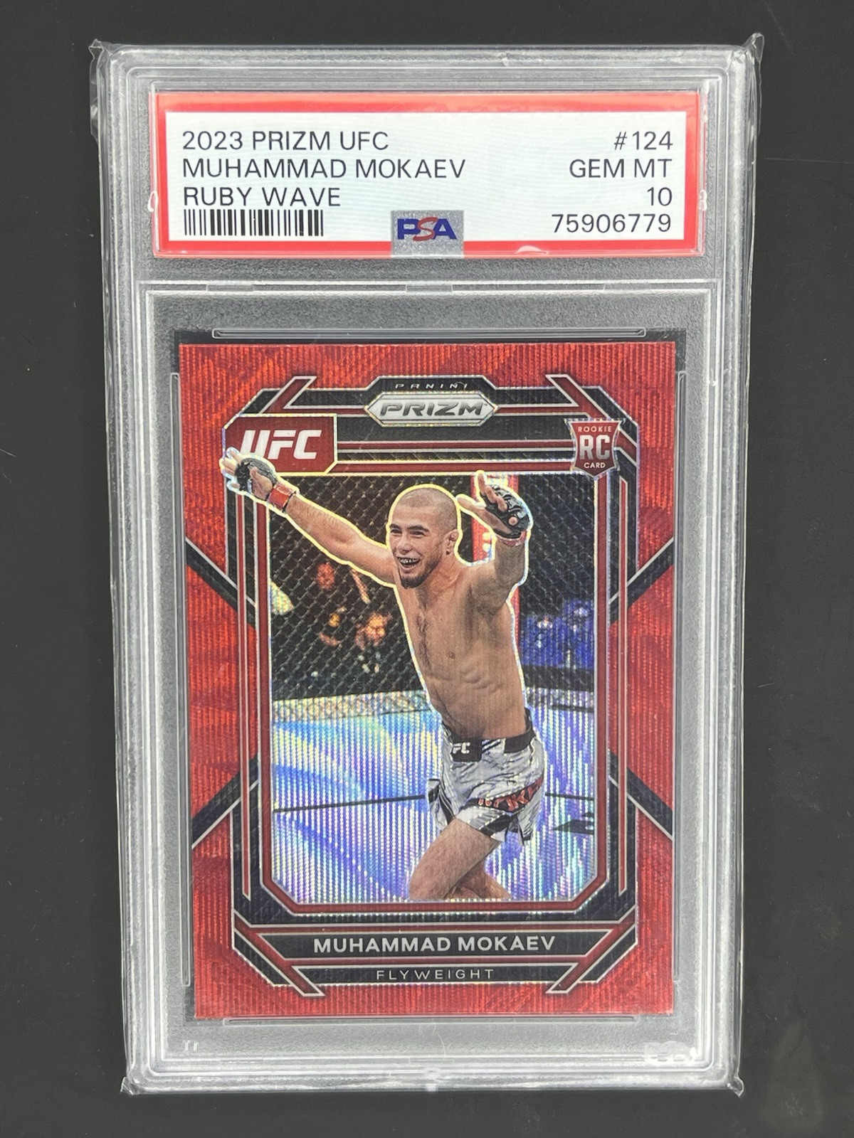2023 PANINI PRIZM UFC RUBY WAVE #124 MUHAMMAD MOKAEV PSA 10