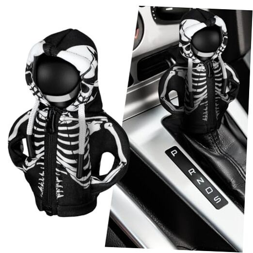 Halloween Car Gear Shift Hoodie Decoration Funny Gear black, white Skeleton