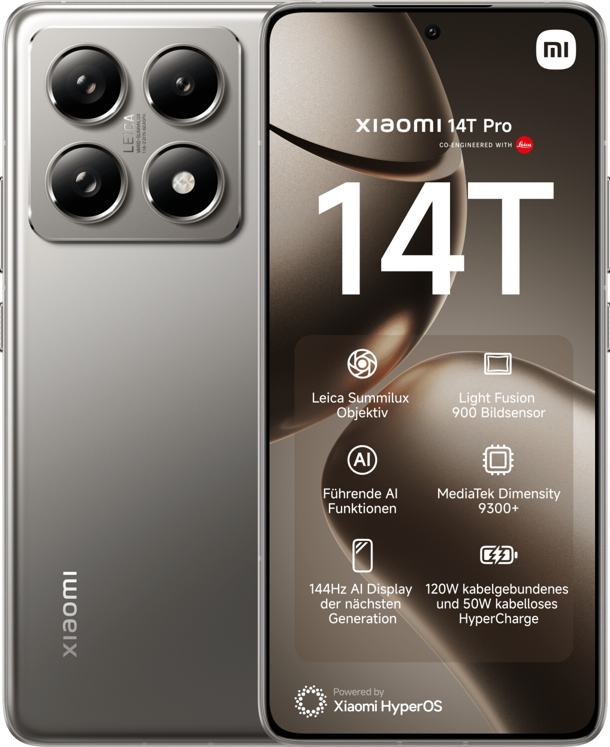 Xiaomi 14T Pro 1To 12RAM Titan Grey, Très bon état - Reconditionné