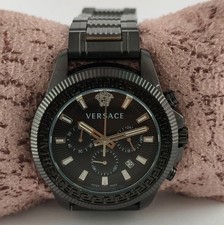 Luxury Versace Men Quartz Chronograph Black Dial 'Date' Great Working Wristwatch