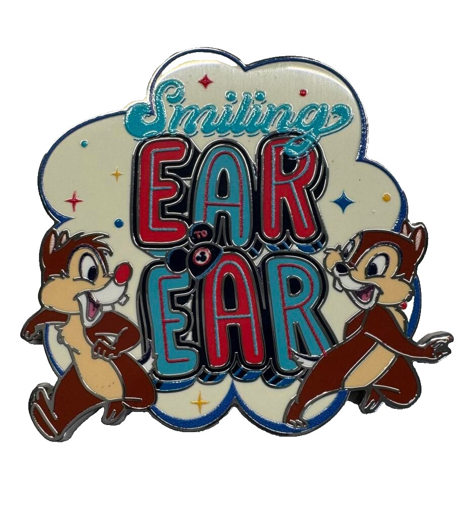Disney Chip and Dale Smiling Ear to Ear Having the Best Day Ever pin