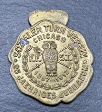1887-1912 CHICAGO SOZALER TURN VEREIN 25 YEARS MEDALLION M901