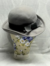 Vintage Bollman Wool Felt Hat Grey With Bow
