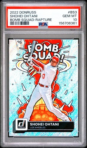 2022 Panini Donruss Shohei Ohtani Bomb Squad Rapture BS-3 PSA 10