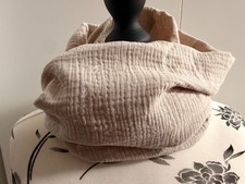 Loop Schal Musselin Vögel Schwalbe Halstuch handmade Musselintuch braun beige