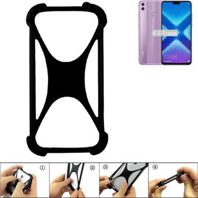 Schutzring für Huawei Honor 8X Silikoncase Softcase Bumper Schutz Hülle schwar