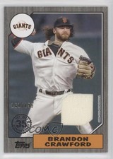 2022 Series 2 1987 Topps Baseball Relics Black 161/199 Brandon Crawford he0