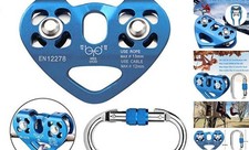 Climbing Zip Line Pulley 30KN Double Tandem Speed Dual Trolley with 25kN
