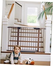 29.7-48" Baby Gate for Stairs, Mom's Choice Awards 29.7-48"W x 30.5"H Brown