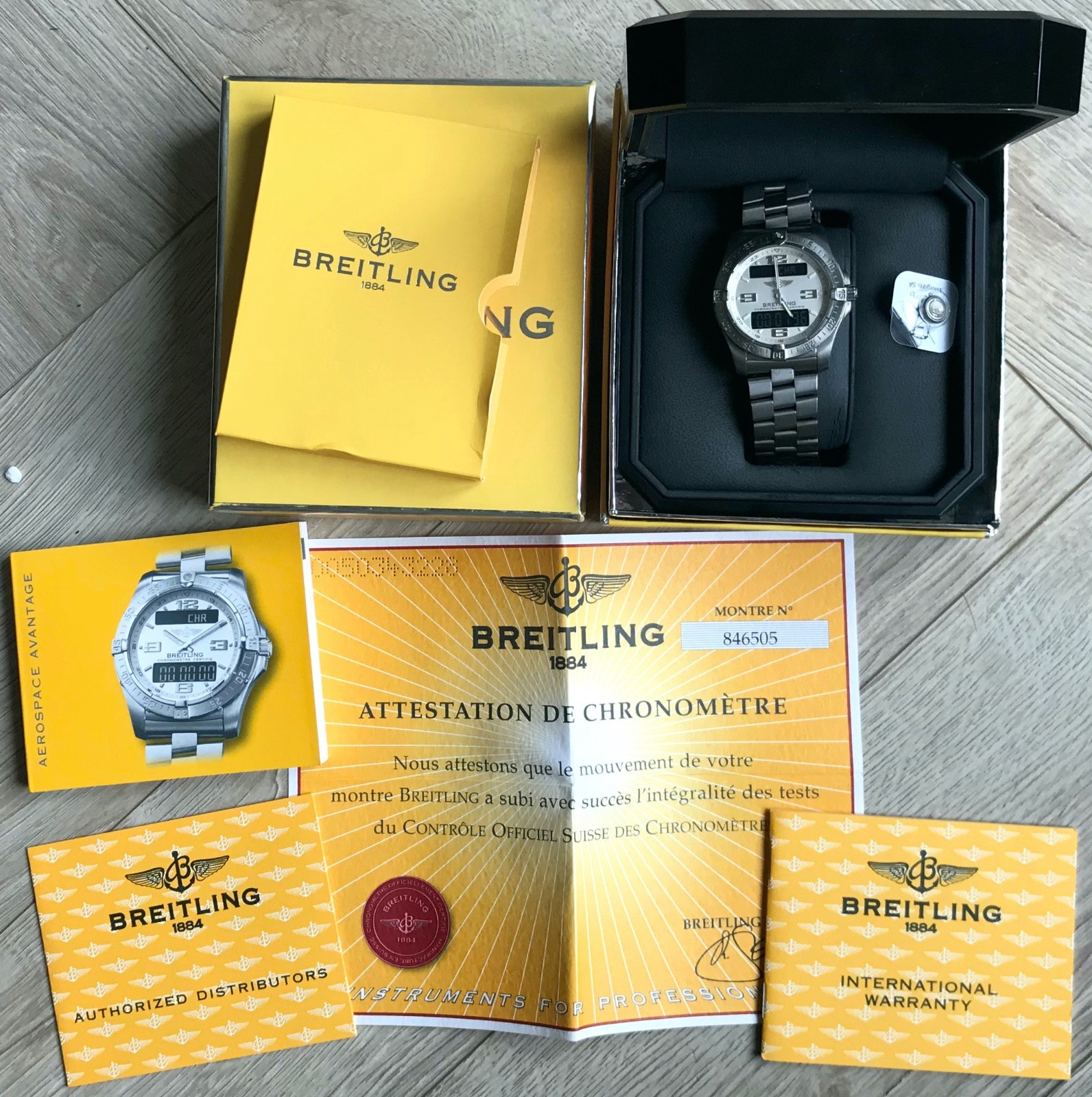 BREITLING EVO CHRONOMETER AEROSPACE TITANIUM WHIT… - image 1