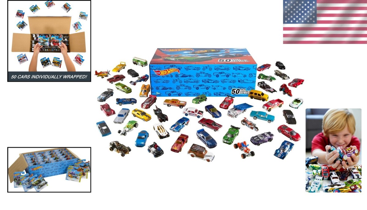 Exclusive 50-Pack Hot Wheels Vehicles – Perfect Gift for Kids and