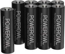 POWEROWL AA Rechargeable Batteries 8 Pack, High Capacity 2800mAh 1200 Cycles 1.43 per battery