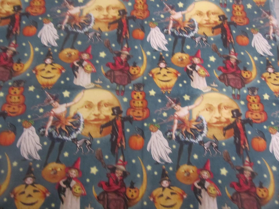 Бирюзовый Хэллоуин угощения N сладости ткани пружины Луна ведьма тыква 1ydx44 - Изображение 2 из 4