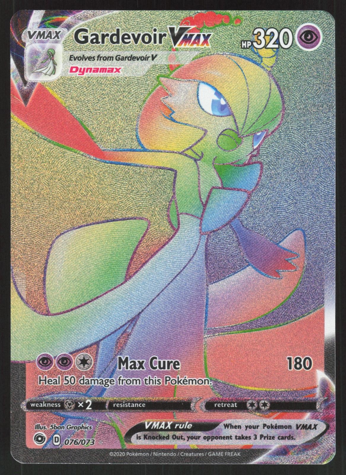 Gardevoir VMAX 076/073 Rainbow Rare Champion's Path Pokemon Near Mint