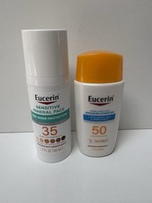 Eucerin Face Sunscreen Bundle SPF 35 Tinted Mineral  SPF 50 Hydration 1.7 oz