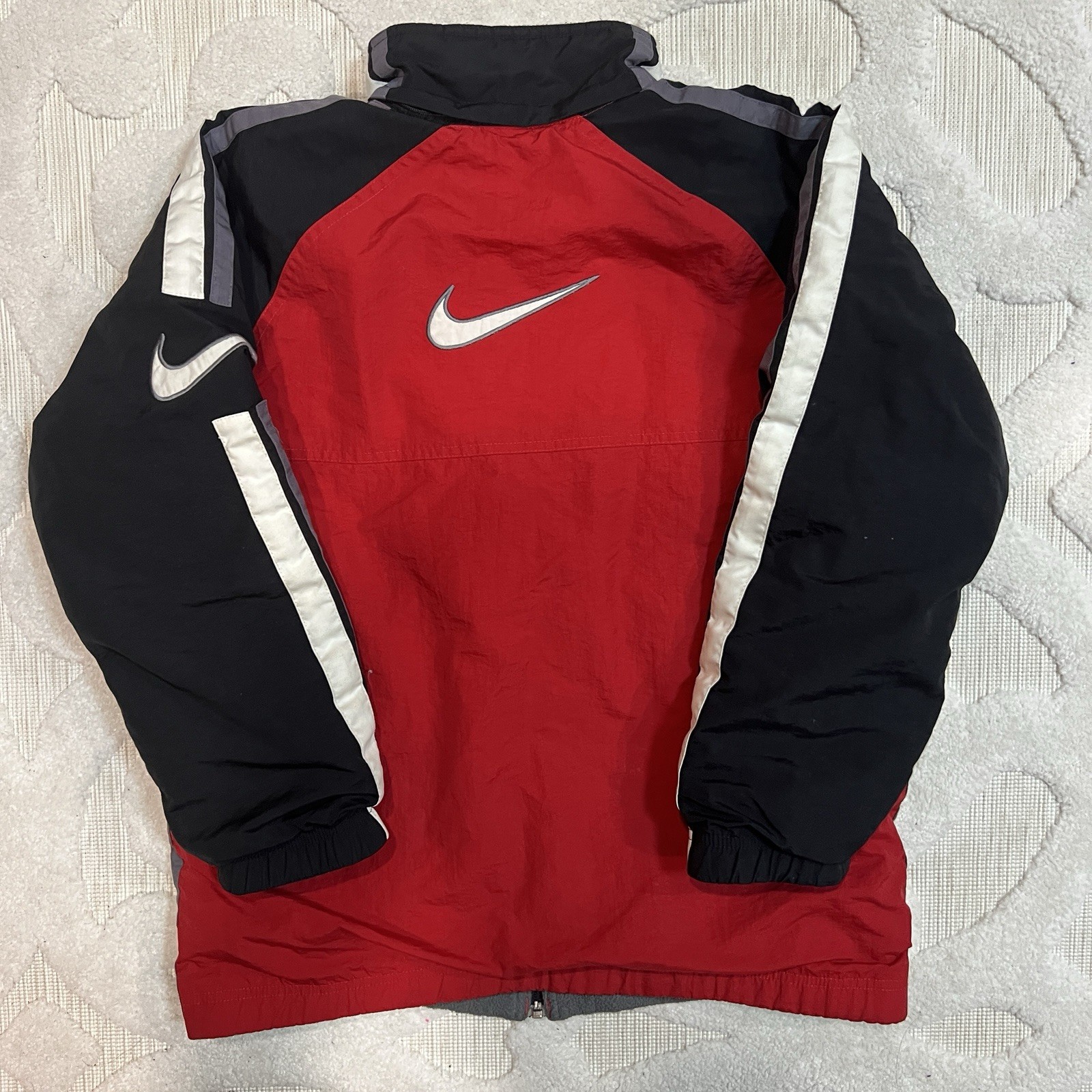 SACAI X NIKE Giacca a vento Nike ragazzo Y2K Big Center Swoosh full zip nylon pile grande