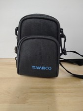 Vintage Canvas Ambico Camera Bag Case Black Shoulder Strap Belt Strap 2 Compartm