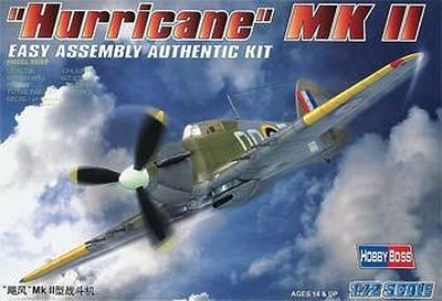 HobbyBoss Easy Build Hurricane MKII - Plastic Model Airplane Kit - 1/72 Scale