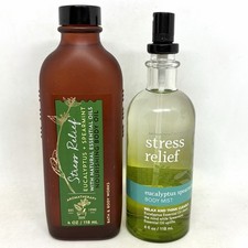 Bath  Body Works Eucalyptus Spearmint Stress Relief Body Mist  Oil 4oz Each