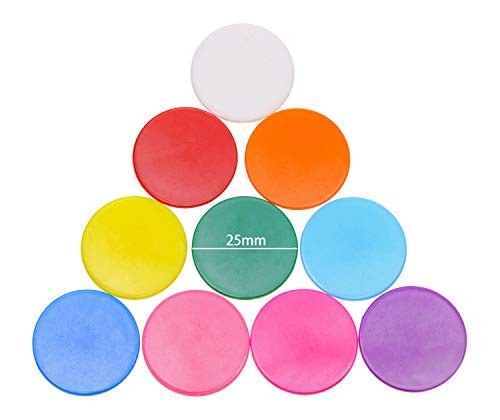 Shapenty 10 Colors Small Plastic Learning Counters Disks Chip Counting Discs 