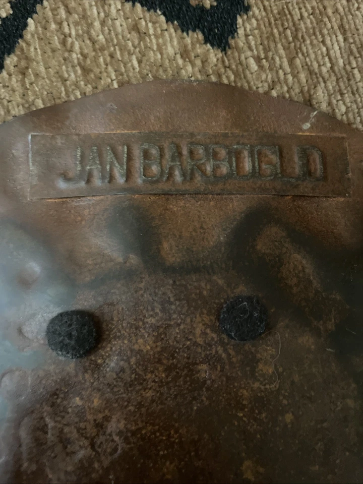 Juego de 4 placas de metal martilladas a mano rústicas firmadas vintage Jan Barboglio. 7"" Foto 3 de 4