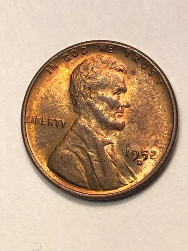 1952-D Lincoln Wheat Cent AU Album Toned Color Original Toner Starter Collection