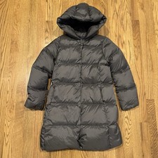 Polo Ralph Lauren Girls Puffer Down Jacket Size Medium 8-10 Grey Hooded Coat