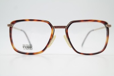 Vintage Glasses Gianfranco Ferre GFF123 Brown Gold Oval Eyeglass Frame