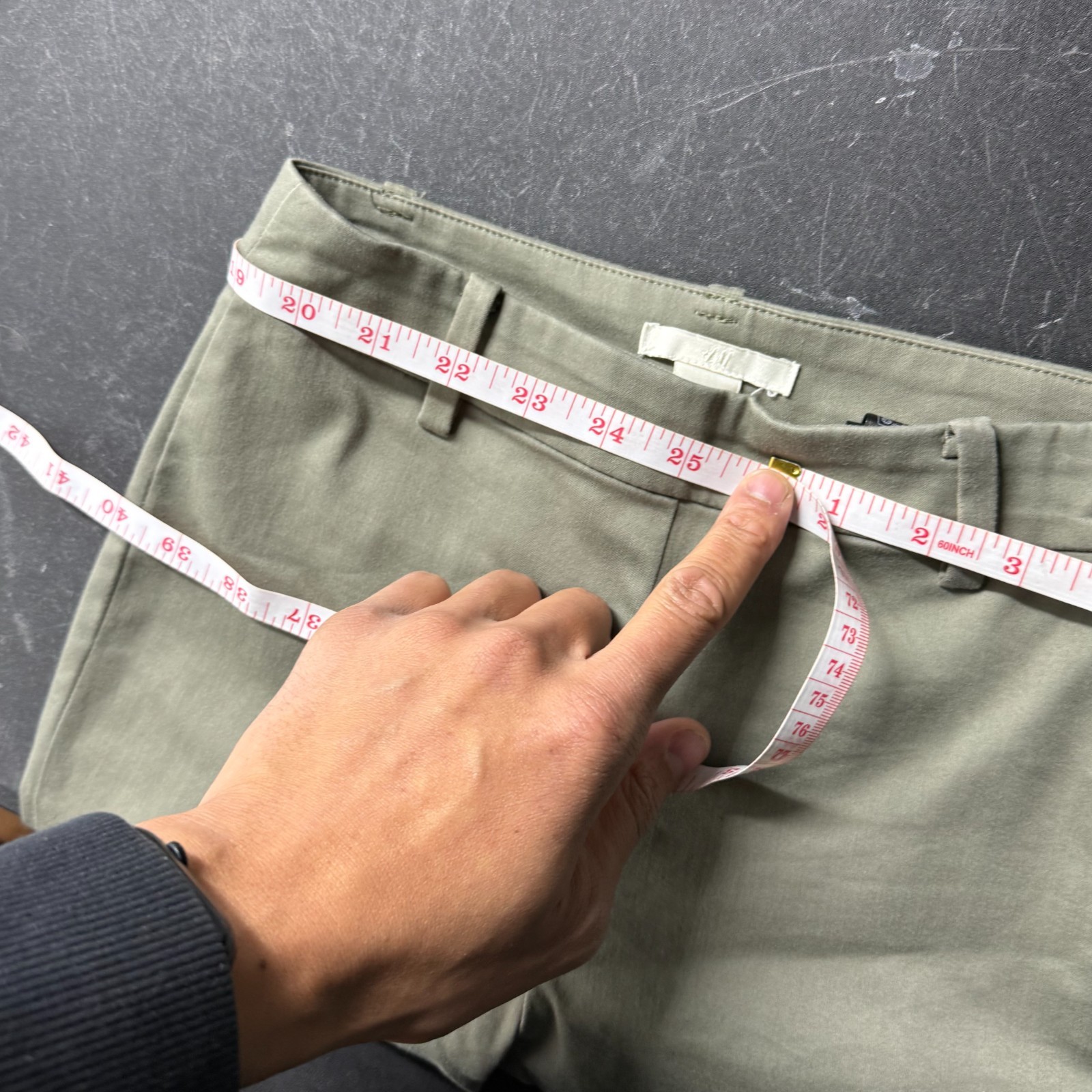 H&M Womens Dress Pants Size 2 Olive Stretch Cotton Straight Leg Classic Fit Slim thumbnail 10