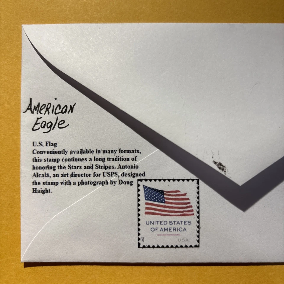 2025 US Flag Forever Stamp C110 American Eagle & US Flag FDC/OOAK - Image 4 of 4