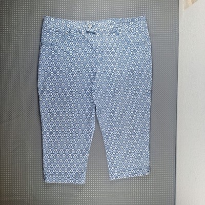 d. Jeans Capri Size 14 Geometric Stretch Blue 34x17 Summer Beach