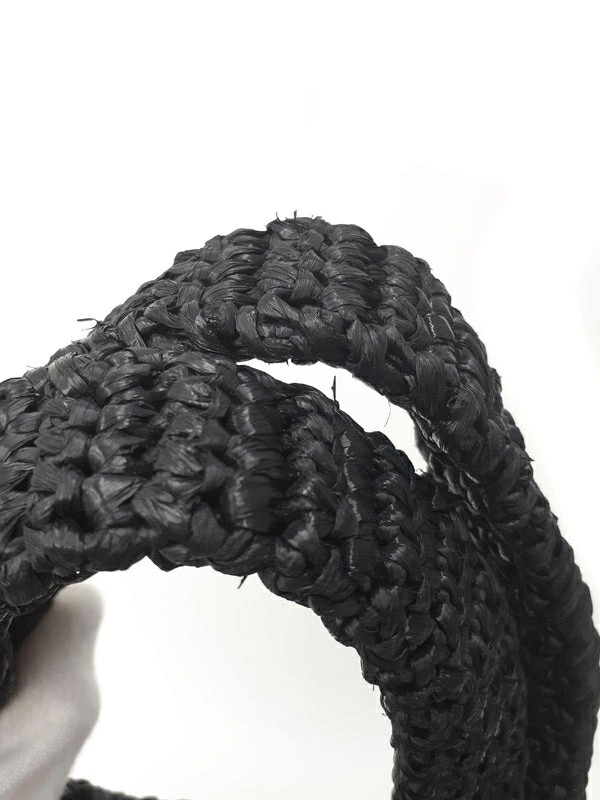 Prada Crochet Net Raffia Tote Shoulder Bag View 5