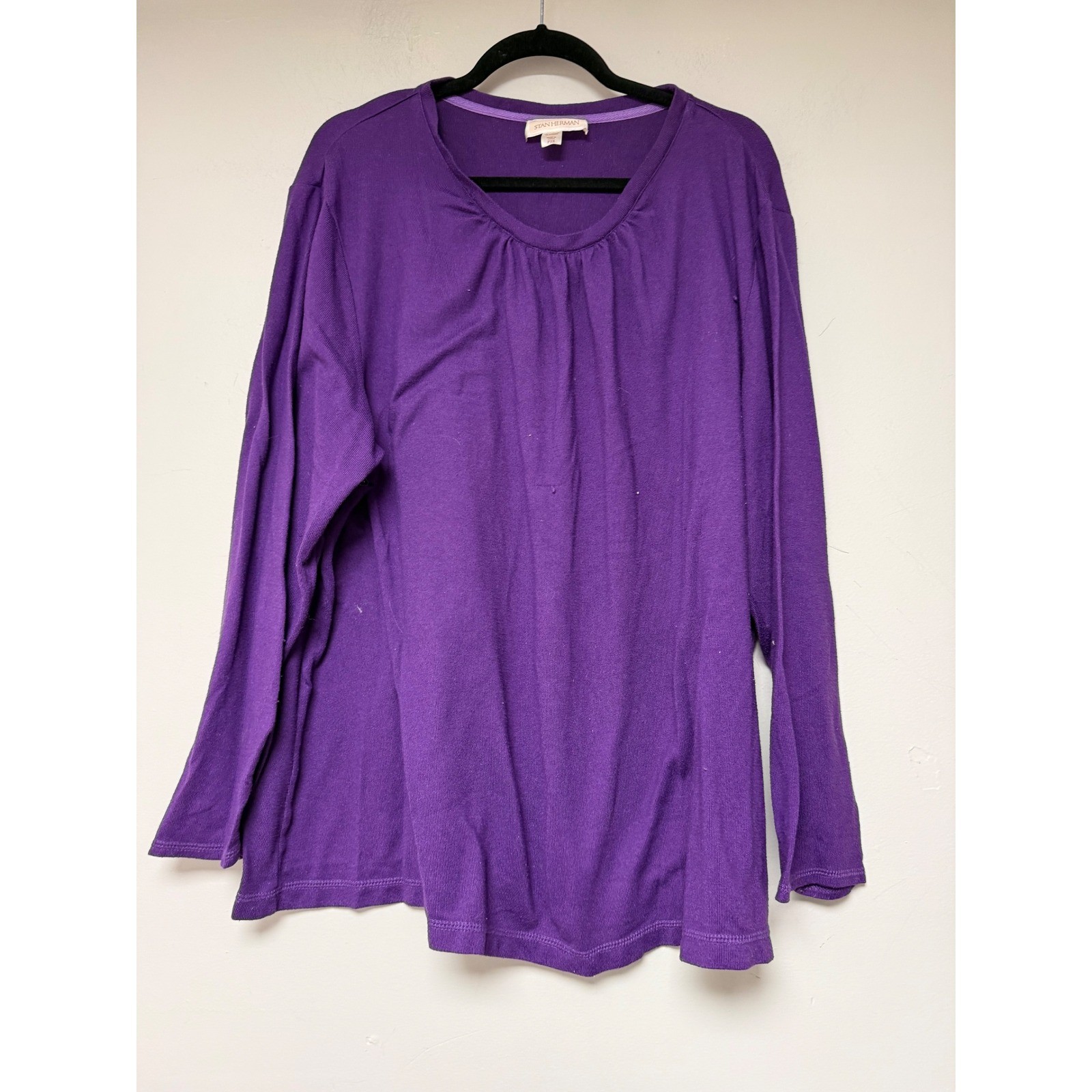 Stan Herman Purple Long Sleeve Top Plus Size P3X Polyester Spandex