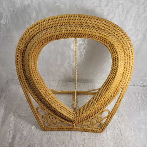 Vintage Rattan / Wicker Retro Mirror/Picture Frame Only BOHO - Picture 4 of 10