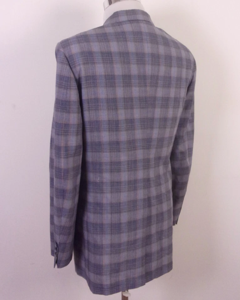 Blazer Abrigo Deportivo Vintage Años 60 70 Botánica 500 Gris Marrón Cuadros 100% Lana Talla 40 L Foto 2 de 4