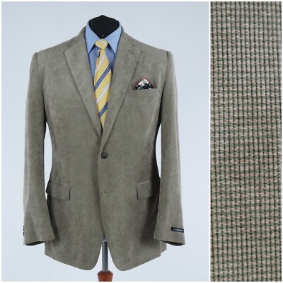Mens Houndstooth Sport Coat 46R US Size C.COMBERTI Plaid Grey Blazer Jacket